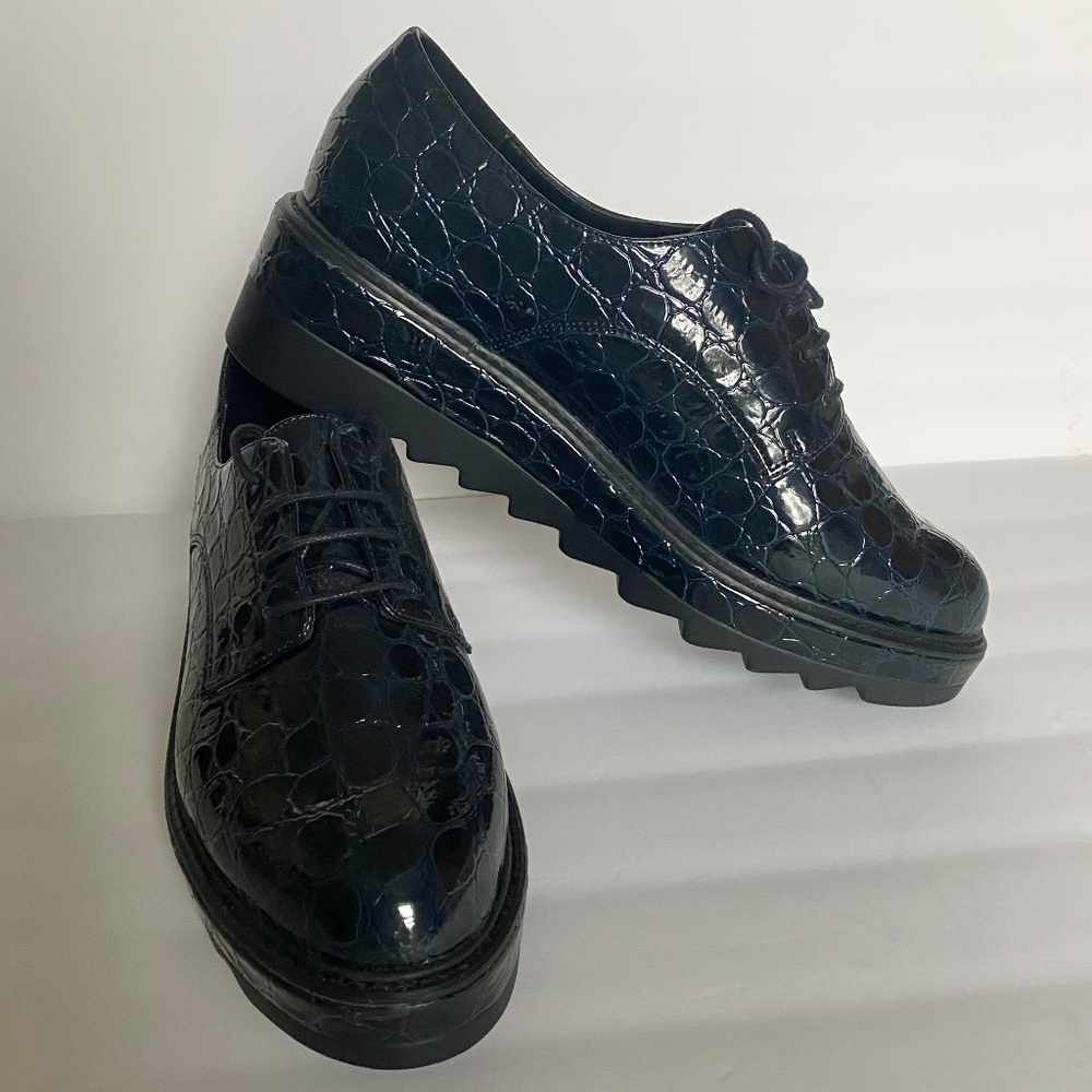 YOOX Faux Patent Leather Brogues Oxfords Sz 8